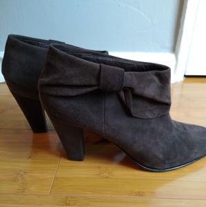 Kate spade leather Suede booties 7.5 brown